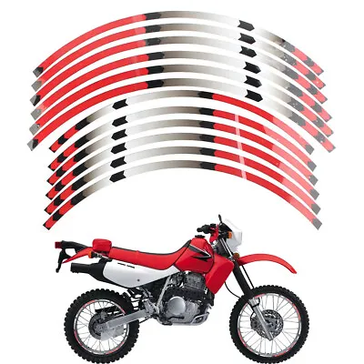 Rim 21 /18  Stripes Wheel Decals Tape Stickers Red For HONDA XR650L 93-21 XR250l • £13.93