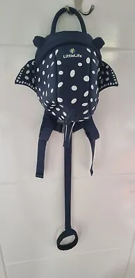 £4 • Buy Little Life Toddler Navy Spot Stingray Backpack With Reins - New Without Tags