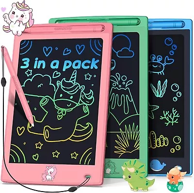 3x LCD Writing Tablet Doodle Board Toys 3 4 5 6 7 8 Year Old Girls Boys 8.5IN • $10.88