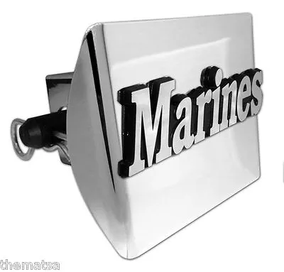 Us Marine Corps Usmc Shiny Chrome Usa Made Plastic Trailer Hitch Cover  • $64.99