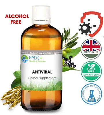ANTIVIRAL Immune Support Elderberry Olive Leaf...Tincture/Organic Alcohol Free • £10.99