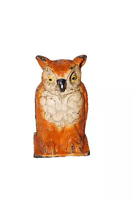 Cast Iron  Owl  Still Bank Made By Vindex • $130