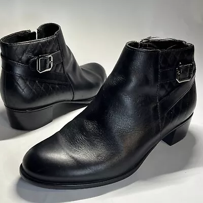 MUNRO Black Quilted Jolynn Booties Size 8 Womens Boots Casual Leather • $39.99