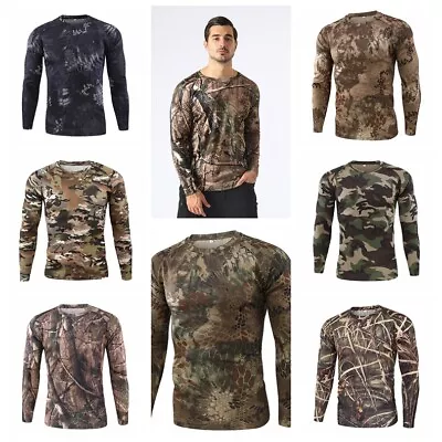 Camo T Shirts Men RealTree Multicam Military Tactical Camouflage Long Sleeve Tee • $19.86