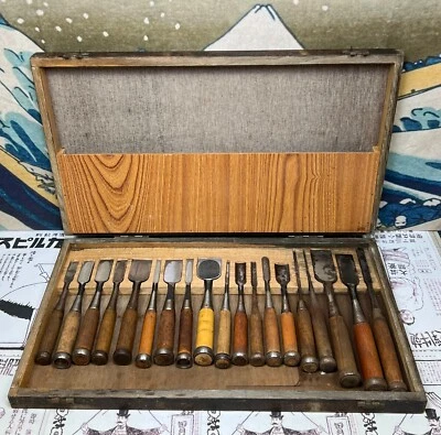 £52.44 • Buy Japanese Vintage Chisel 19set Nomi Made By Famous Blacksmith Ouchi Etc /j61
