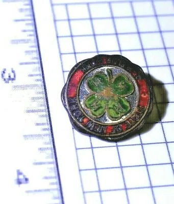 Vintage NY 4-H Club Work Pin Presented  New York State Bankers 4 Leaf Clover T6 • $12.95