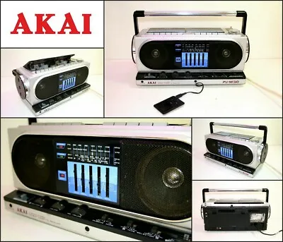 Vintage AKAI PJ-W30 4 Band Radio AUX Cassette Boombox • $70