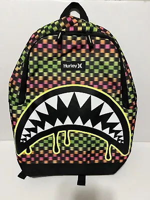 Hurley Backpack Voltage Green Checkerboard 15” Laptop Pocket • $29.99