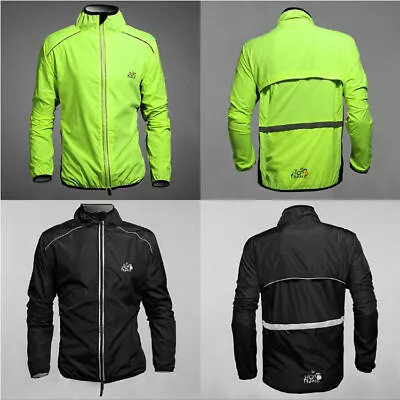 Men's Cycling Skin Packable Coat Jersey Bicycle Windproof Jacket Light Rain Coat • $22.89