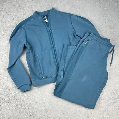 Vintage Speedo Warmup Suit Mens Medium Blue Teal Comfort Stretch Full Zip • $32