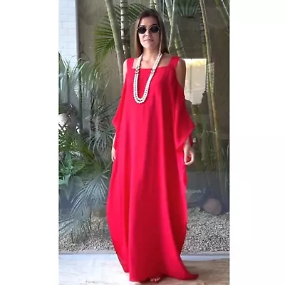 16 18 20 22 24 26 Kaftan Summer Rayon Cotton Plus Size Maxi Beach Cool Dress • $69