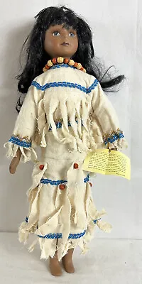 Original Premier Dolls Indian Porcelain Doll 18  Muslin Rag Outfit Bead Necklace • $11.87