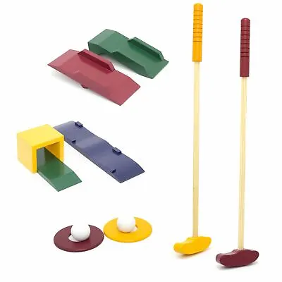 10 Pcs Wooden Crazy Golf Garden Game | Children's Family Outdoor Game Golf Set • £26.99