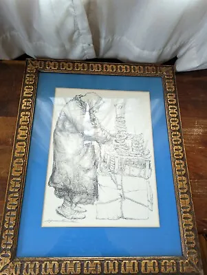 $95 • Buy The Pretzel Lady By Seymour Rosenthal - Framed And Signed