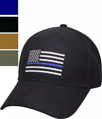 Thin Blue Line Tactical Cap US Flag TBL Support The Police Ball Hat Adjustable • $14.99