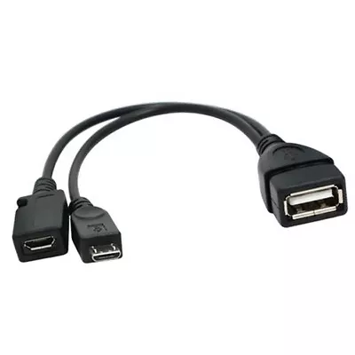 8 Inch USB 2.0 Type A Female To Micro B 5-pin Male + Female OTG Cable W/ Power • $7.95