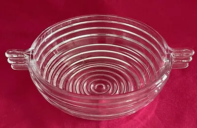 Anchor Hocking MANHATTAN Crystal 4.5  Double Handled Berry Bowl Circa 1938 • $8.99