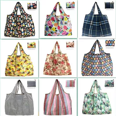  Reusable Carry Bag Foldable Shopping Bags Beach Eco Grocery Bags Large Capacity • $7.49