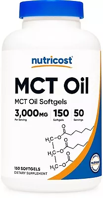 Nutricost MCT Oil Softgels 1000mg (150 Softgels) - Great For Keto Diet • $15.95