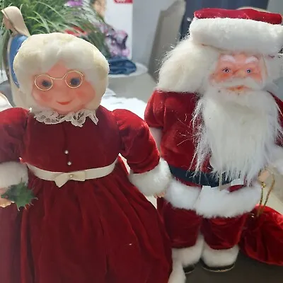 Mr & Mrs Clause Handmade Weighted Soap Bottle Dolls Vintage  • $30