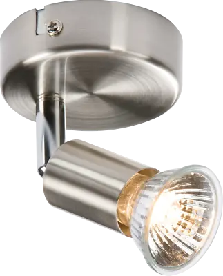 £0.99 • Buy GU10 Single Spotlight Wall Or Ceiling Light Brushed Chrome SPGU1BC Inc LED Bulb
