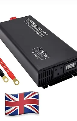 Pure Sine Wave Inverter. 2000 Watt Solar Power Inverter 12/24 DC  To 220 240V AC • £189