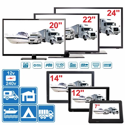 7  - 24  Digital TV 12v 240v For Motorhome Caravan Boat DVB-T2 Freeview PVR  • £11.11