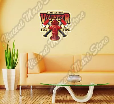 Firefighter Fire Department Volunteer Wall Sticker Room Interior Decor 22 X22  • $19.99