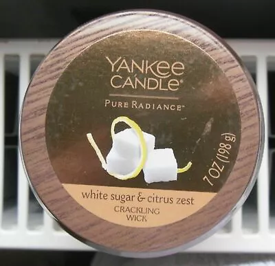 YANKEE CANDLE SMALL PURE RADIANCE LUMIWICK WHITE SUGAR & CITRUS ZEST 7oz USA • £21.95