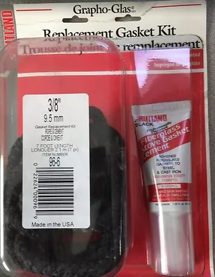 RUTLAND Grapho-Glas Stove Gasket Kit Black With Gasket Cement FREE USA SHIP! • $16.99