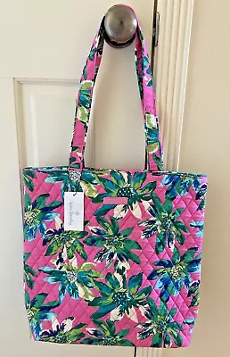 NEW Vera Bradley Tote Tropical Paradise Pink Green LARGE W Tag Purse Handbag • $45