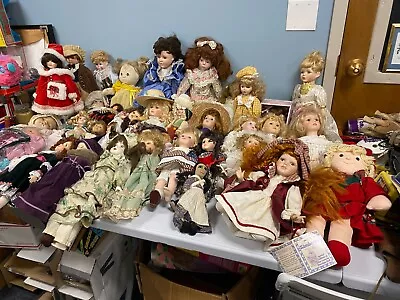 Large Lot Of 41  Antique Dolls  All Sizes @ Makes • $115