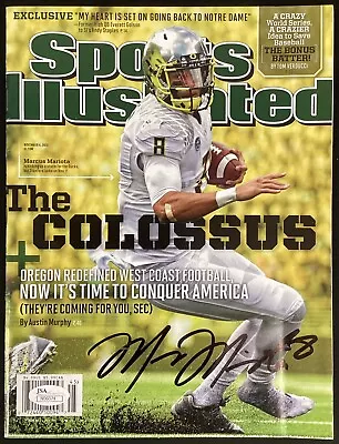 Marcus Mariota Signed Sports Illustrated 11/4/13 No Label Ducks Titans Auto JSA • $99.99