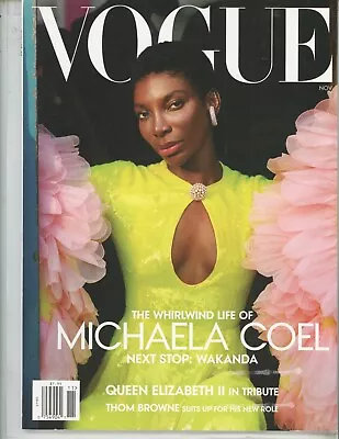 VOGUE Magazine - November 2022 With Michaela Coel On The Cover • $9