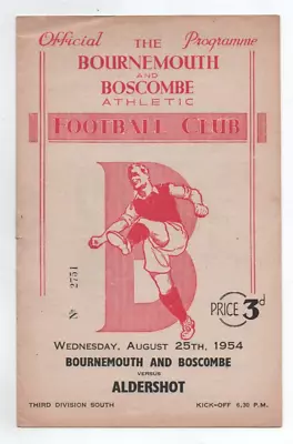 £6.50 • Buy BOURNEMOUTH & BOSCOMBE ATHLETIC V ALDERSHOT 1954/5 **LAST WEEK OF SALE***