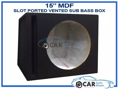 15  38cm Carpeted Car Sub Woofer MDF Bass Box Enclosure Vented Ported Black  • £115.99