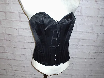 Axfords Black Satin Hourglass Victorian Corset 28 In Waist 12 To 14 Pre Worn • $20.21