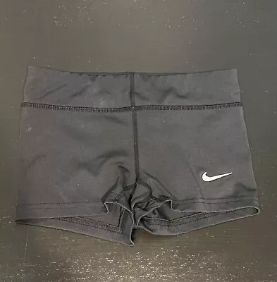 Nike Dri Fit Size S Girls Black Spandex Shorts Gymnastics Dance Volleyball • $14.99