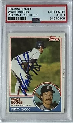 1983 Topps Wade Boggs Signed Rookie RC Card PSA DNA COA Autographed HOF Red Sox • $79.99