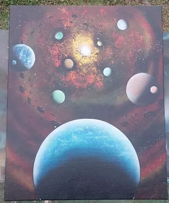 LARGE Space Spray Paint Art Original ON CANVAS 24X30! • $100