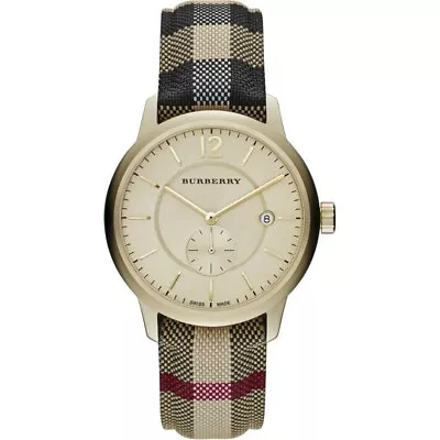 Burberry The Classic Horseferry Check 40mm Honey Stainless Steel Case BU10001 • $147.98