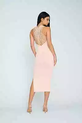 BY JOHNNY Ray Of Light Knit Midi Dress Blush Pink Size XL (14)  NWT Retail $370 • $190