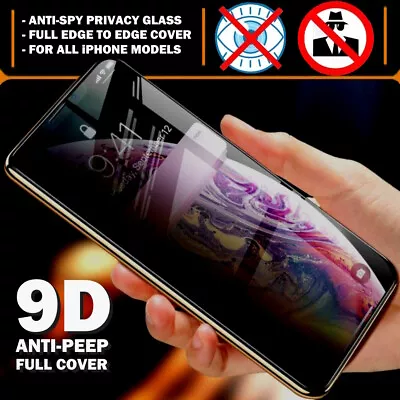 Privacy Tempered Glass Screen Protector For IPhone 14 13 12 11 Pro Max Plus XR X • £3.85