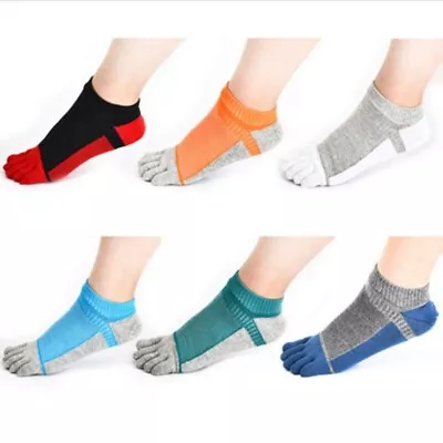 6Pack Five Finger Toe Sport Athletic No Show Casual Solid Ankle Cotton Men Socks • $13.99