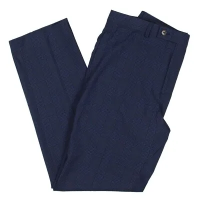 Lauren Ralph Lauren Classic-Fit UltraFlex Glen Plaid Dress Pants Navy 32x32 $95 • $17
