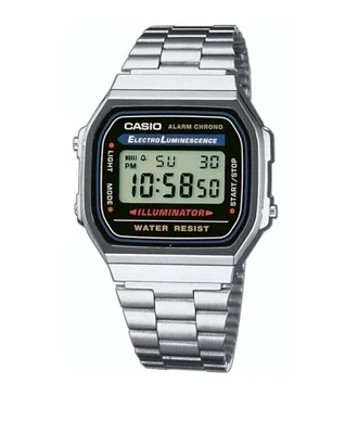 £14.99 • Buy CASIO Retro Classic Unisex Digital Bracelet Watch-A168WA- Silver-1 Year Warranty