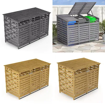 Wooden Wheelie Bin Store Recycle Box Outdoor Garden Dustbin Waste Cupboard Sheds • £189.95