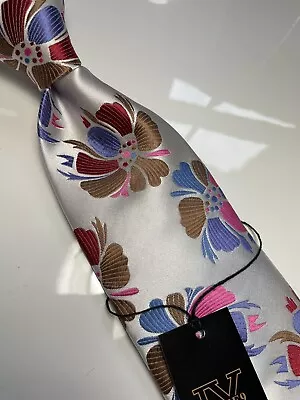 Nwt Verse 9 Multi Color Floral Style Print Silk Designs Neck Tie & Hanky • $24.99