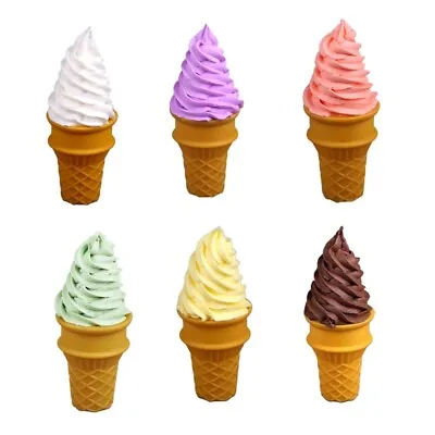 Fake Ice Cream Toy Cone Display Model For Play Pretend Food Sweet Dessert Photo • £7.97