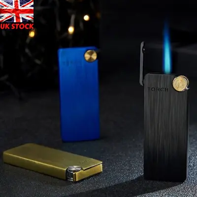 £10.99 • Buy Windproof Refillable Butane Lighter Torch Flame Cigar Cigarette Lighters Jet Gas